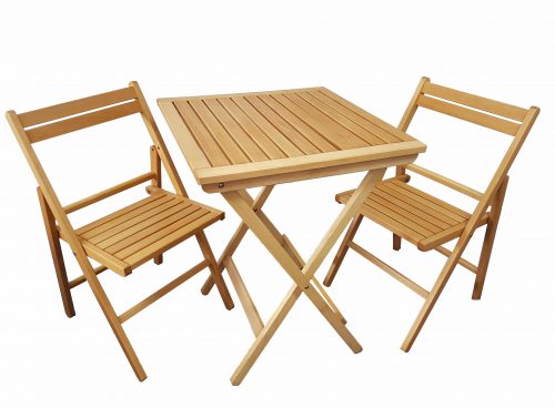 Houten Bistro set klaptafel met 2 klapstoelen