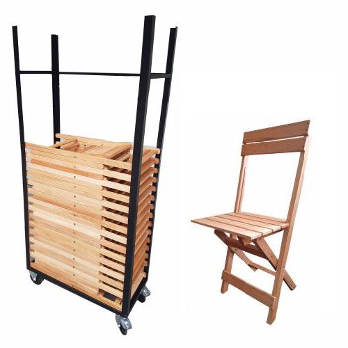 Aanbieding houten klapstoelen Festival met transportkar